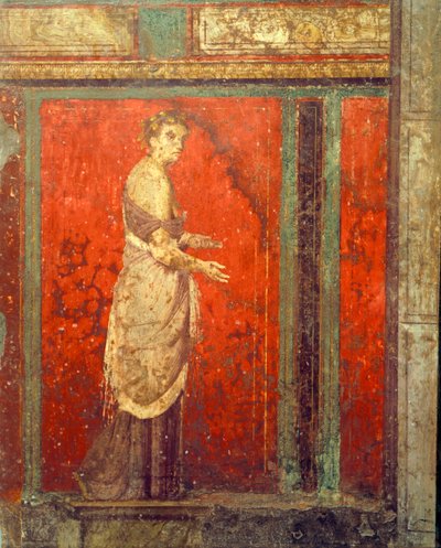 Inwijdingsrituelen van de cultus van Dionysus, fresco uit de Villa Dei Mysteri door Roman