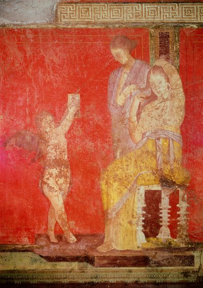 Inwijdingsrituelen van de cultus van Dionysus, fresco uit de Villa Dei Mysteri door Roman