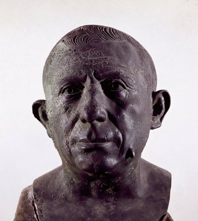 Lucius Caecilius Lucundus, bankier uit Pompeii (Bronzen buste, ca. 20-62 AD) door Roman