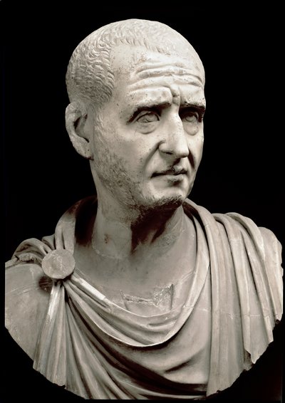 Marmeren buste van Trajanus Decius door Roman