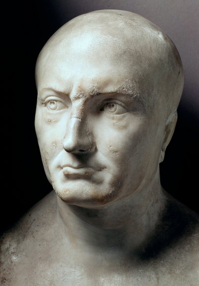 Marmeren hoofd van Publius Cornelius Scipio Africanus, Romeins staatsman door Roman