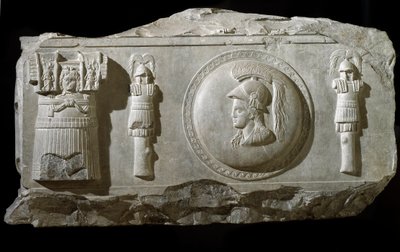 Marmeren reliëffragment van de Plaza de la Consolazione in Rome door Roman