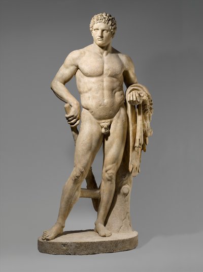 Marmeren beeld van een jeugdige Hercules, 69-96 AD (marmer) door Roman
