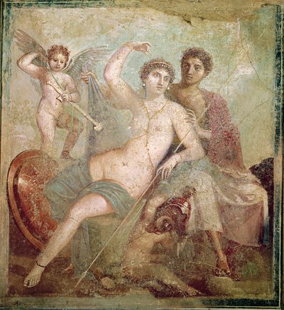 Mars en Venus uit het Huis van Mars en Venus (Casa de Marte e Venere) Pompeii door Roman