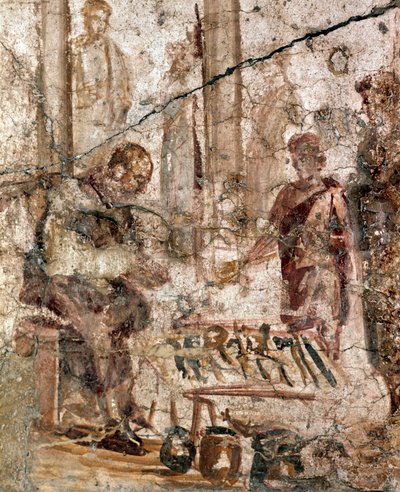 Handelaar op het forum (fresco) door Roman