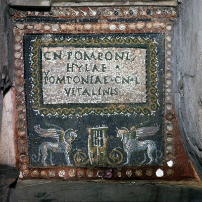 Mozaïek van het graf van Pomponio Hylax, Rome. door Roman