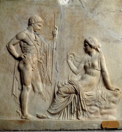 Neo-attische kunst: reliëf dat de mythe van Telephus voorstelt door Roman