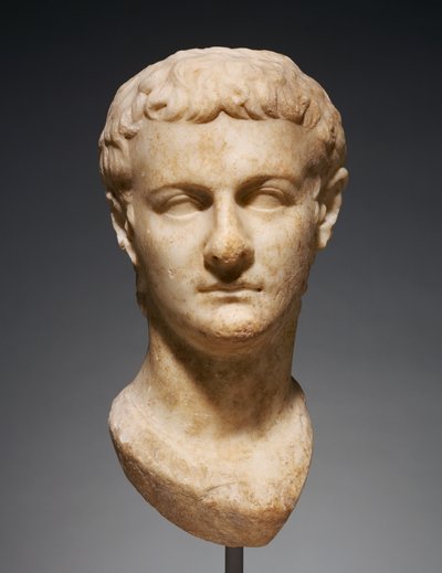 Portretkop van Caligula, ca. 40 n.Chr. door Roman