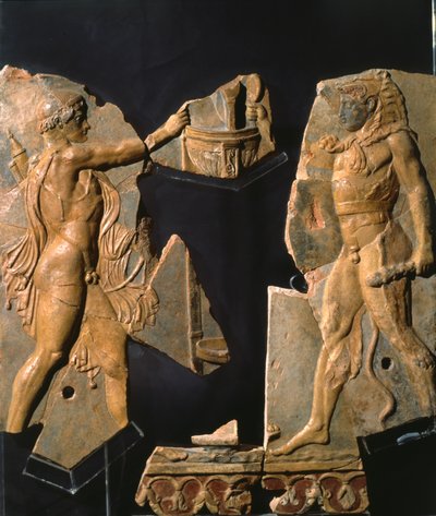 Reliëf uit het gebied van de tempel van Apollo, Palatijnse heuvel, Rome door Roman