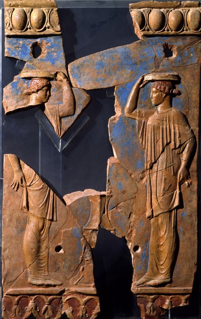 Reliëf uit het gebied van de Tempel van Apollo, Palatijnse Heuvel, Rome (terracotta) door Roman