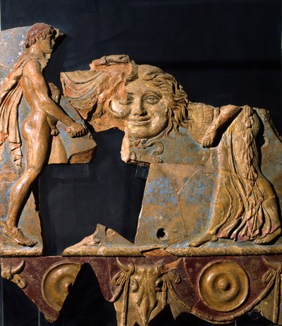 Reliëf uit het gebied van de Tempel van Apollo, Palatijnse Heuvel, Rome (terracotta) door Roman