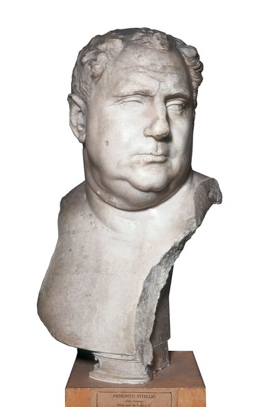 Romeinse kunst: "Buste van Vitellius (15-69) Romeinse keizer" 2e eeuw (marmer) door Roman