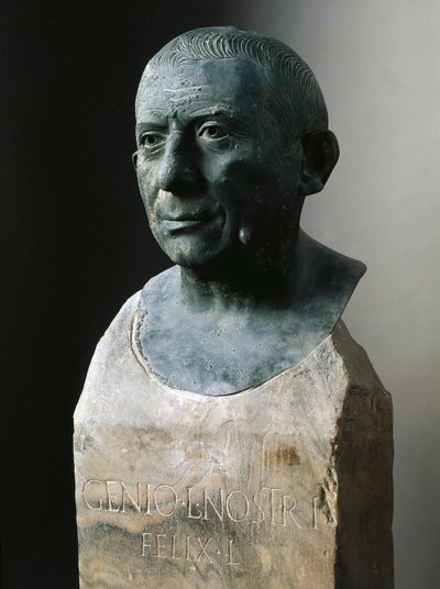 Romeinse kunst: buste van de bankier Lucius Caecilius Iucundus (circa 20-69 n.Chr.) door Roman
