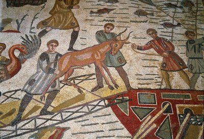 Romeinse kunst: detail van het mozaïek 