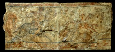 Romeinse kunst: muurschildering van een boogschutter die de sleutelbloem jaagt door Roman
