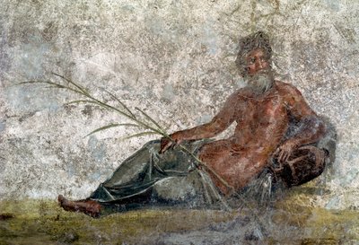 Romeinse kunst: voorstelling van de god Rivier. (detail) door Roman