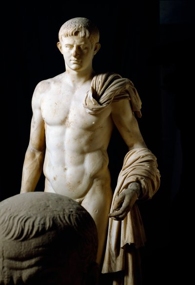 Romeinse kunst: standbeeld van Keizer Claudius I (Tiberius Claudius Drusus) (10 v.Chr.-54 n.Chr.) uit Formia. Nationaal Archeologisch Museum, Napels door Roman
