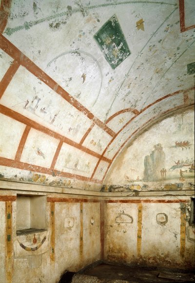 Romeinse kunst: uitzicht op het graf van Caivano. door Roman