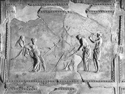 Scène van Dionysische Mysteriën (detail) door Roman