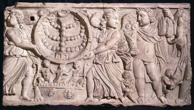 Seizoenssarcofaag met Menorah door Roman