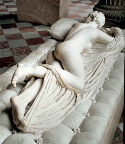 Slapende Hermafrodiet (marmeren sculptuur, 2e eeuw v.Chr.) door Roman