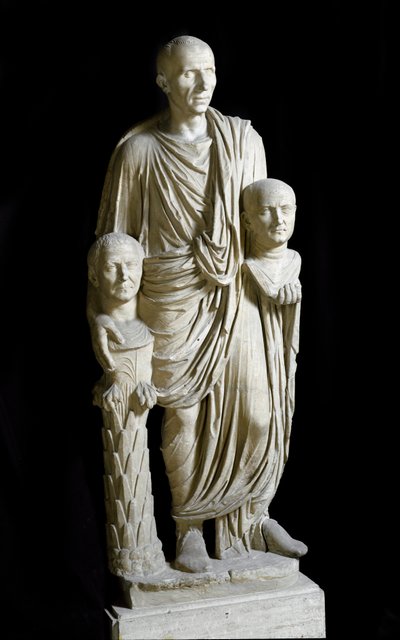 Standbeeld Barberini: Patriciër die de bustes van twee voorouders draagt door Roman