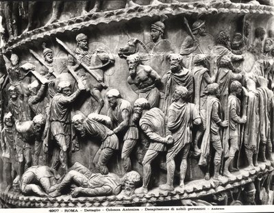 De onthoofding van Duitse edelen, detail van de Zuil van Marcus Aurelius door Roman