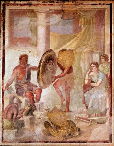 Thetis bij de smidse van Vulcanus (fresco) door Roman