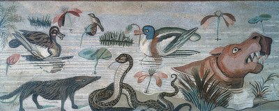 Dieren in de Nijl, uit het Huis van de Faun, Pompeii door Roman