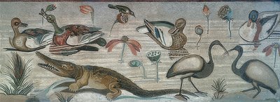 Dieren in de Nijl, uit het Huis van de Faun, Pompeii door Roman