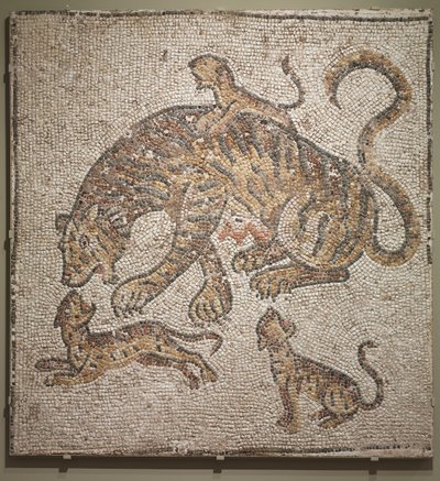 Tijgerin en welpen, ca. 300 AD door Roman