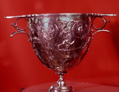 Schat van Boscoreale: cantharische (drinkvaas) met bladeren van plataanbomen. Eind 1e eeuw v.Chr.-1e eeuw n.Chr. door Roman