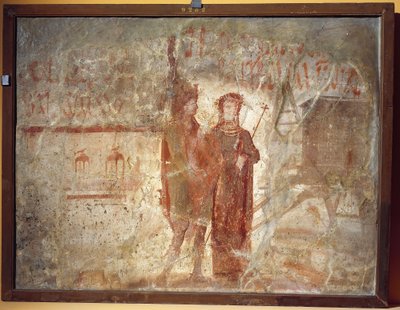 Werkplaatsbord en verkiezingsaankondigingen, Pompeii, Italië 70-79 AD door Roman