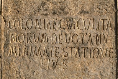 Latijnse inscriptie met de naam van de kolonie Cuicul, Hoge Keizerlijke Periode door Roman Imperial Period