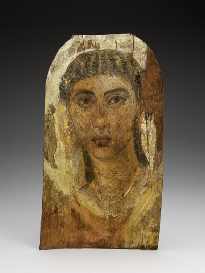 Mummieportret van een jonge vrouw, 1-100 AD (beschilderd hout, was & textiel) door Roman Period Egyptian