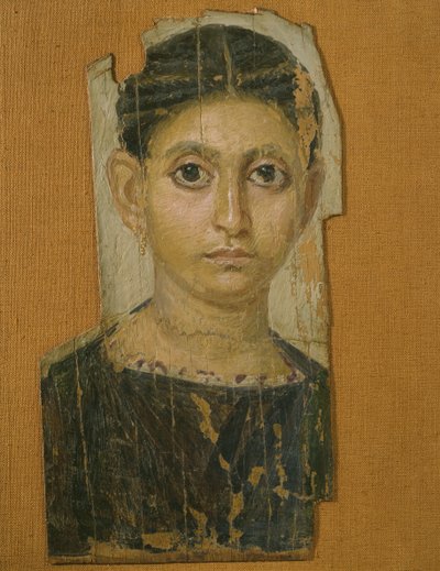 Mummie vrouwelijk portret, uit Fayum, laat 3e eeuw na Christus door Roman Period Egyptian