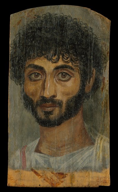 Portret van een mager, bebaarde man, 160-180 n.Chr. door Roman Period Egyptian