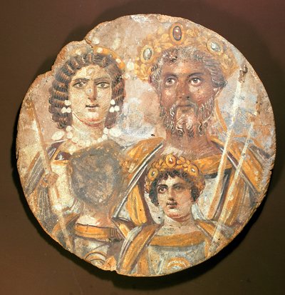 Tondo: Paneel van de familie van Septimius Severus, ca. 200 AD door Roman Period Egyptian