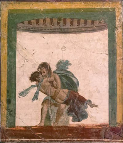 Amor en Psyche, 1e helft 1e eeuw na Christus door Roman Pompeian wall painting.