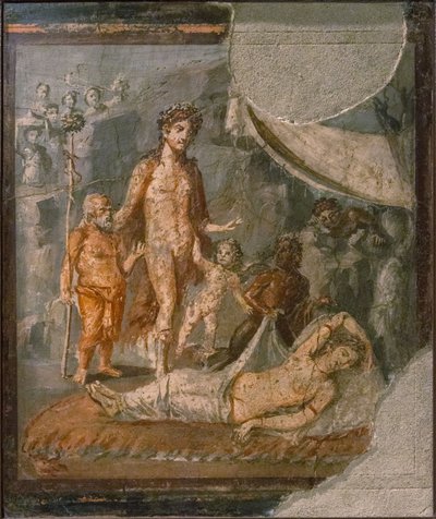 Ariadne Verlaten door Theseus op Naxos, 1e helft 1e eeuw na Chr. door Roman Pompeian wall painting.