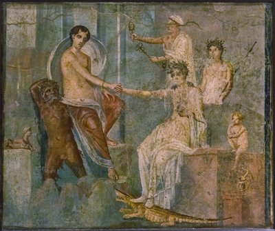 Jupiter en Io door Roman Pompeian wall painting.