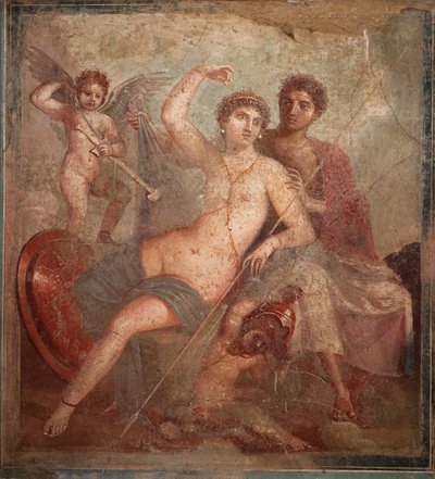 Mars en Venus door Roman Pompeian wall painting.