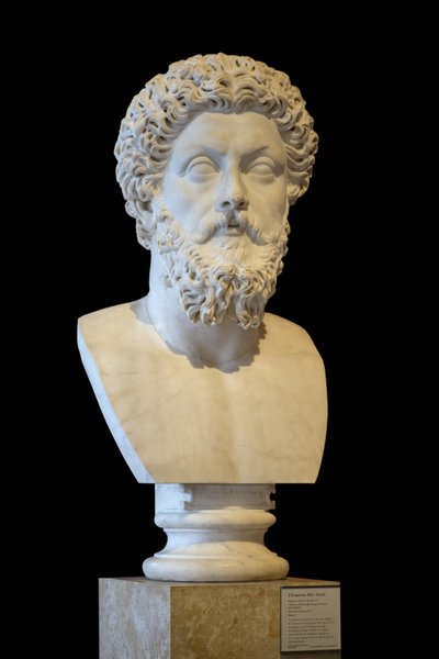 Buste van de Romeinse keizer Marcus Aurelius (121 - 180 AD) door Roman Roman
