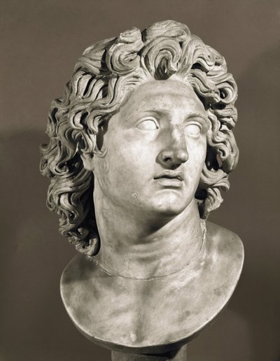 Buste van Alexander de Grote (356-323 v.Chr.), koning van Macedonië en veroveraar van Perzië door Roman Roman