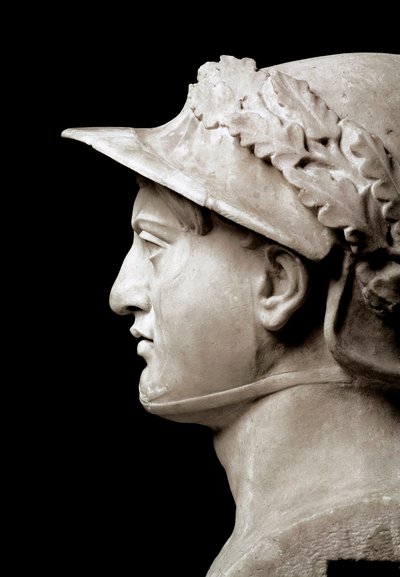 Buste van Pyrrhus I (of Pyrrhos) koning van Epirus van 306 tot 272 v.Chr. Uit Ercolano (Herculaneum). Van een origineel uit 290 v.Chr. Napels, Museo Archeologico Nazionale door Roman Roman