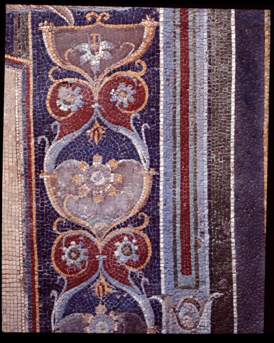 Detail van wandmozaïeken van het nymphaeum van de casa di Nettuno e Anfitrite, 5e eeuw v.Chr. - 1e eeuw n.Chr. door Roman Roman