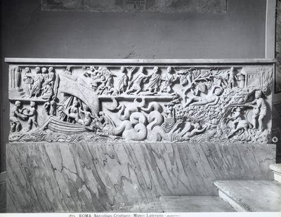Vroegchristelijke sarcofaag (marmer) door Roman Roman