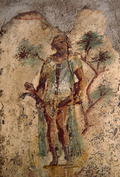 Erotisch fresco uit Lupanar, Pompeii (UNESCO Werelderfgoedlijst) door Roman Roman