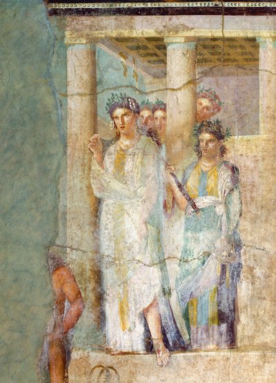 Fresco met Iphigenia in Tauris, uit Huis van Pinario Ceriale in Pompeii, Campania, Romeinse beschaving door Roman Roman