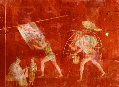 Fresco met Waslieden, uit Pompeii (UNESCO Werelderfgoedlijst) door Roman Roman